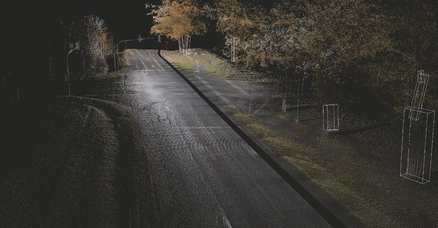 3D-Punktwolke einer Straßenumgebung 3D-Punktwolke einer Straßenumgebung