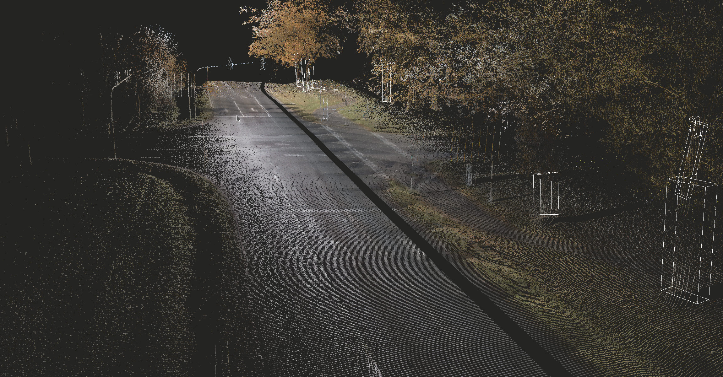3D-Punktwolke einer Straßenumgebung 3D-Punktwolke einer Straßenumgebung