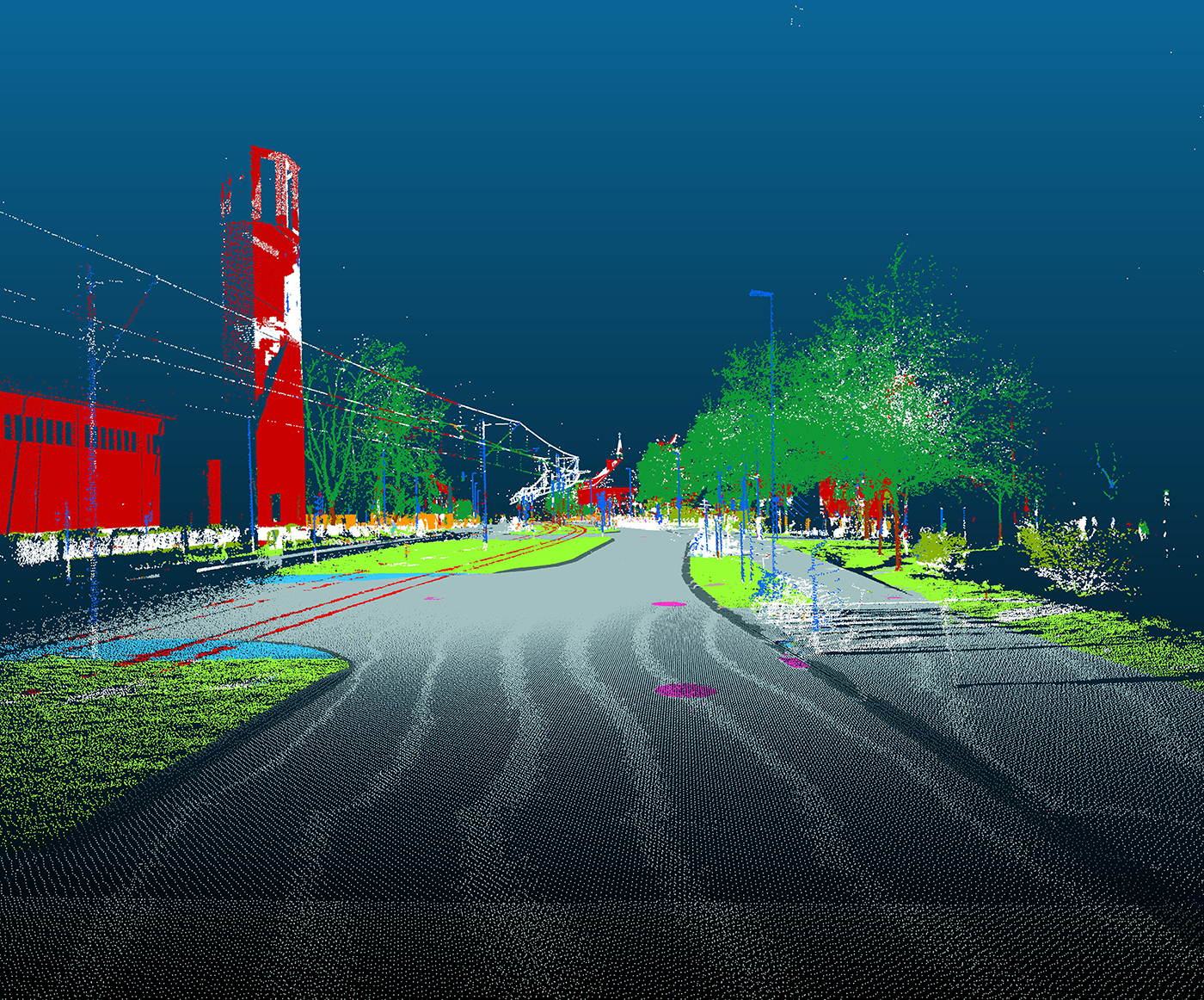 Vermessung Straßenumfeld: Kolorierte Punktwolke